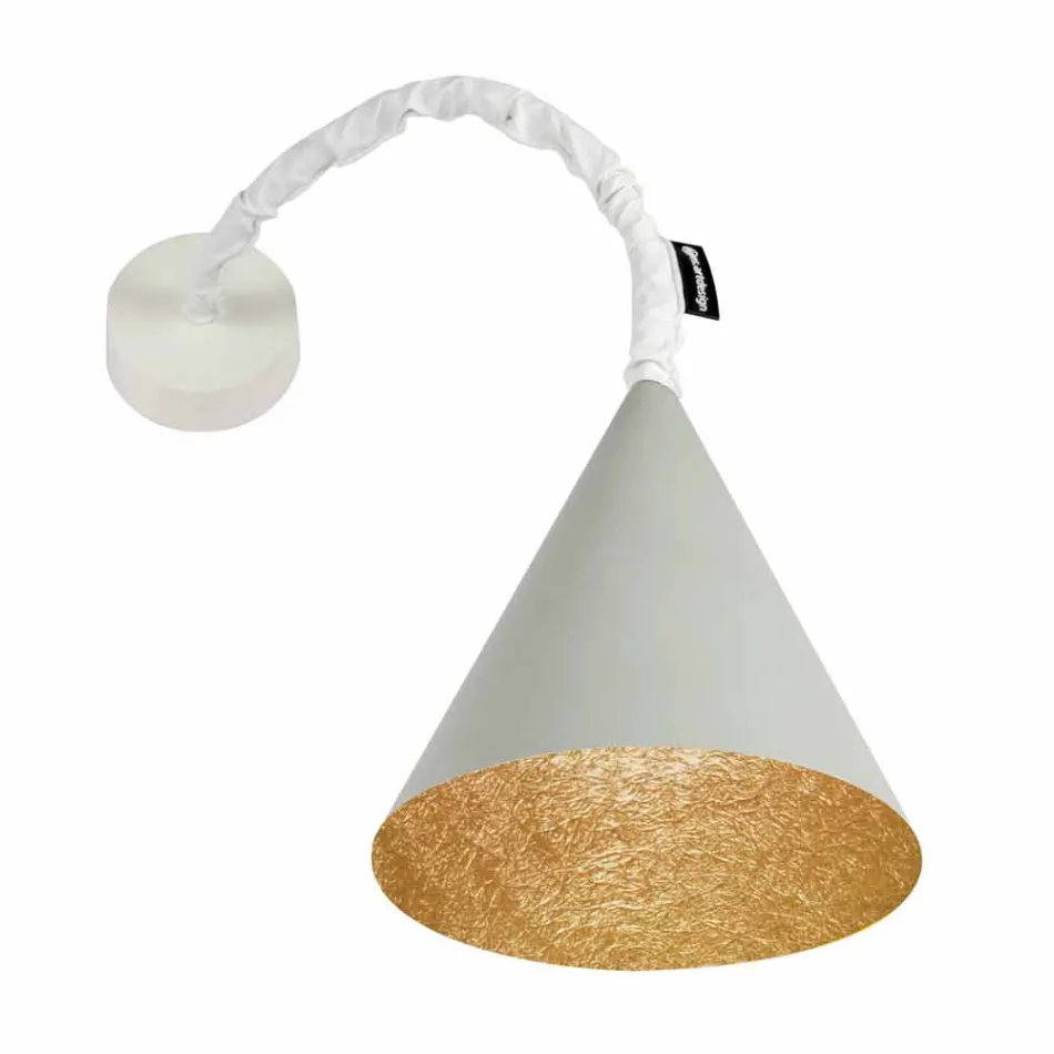 Lampada a muro di design In-es.artdesign Jazz a Cemento verniciata Viadurini