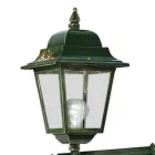 Lampada a Muro Esterno Alluminio Verde Oro e Fiori Dipinti a Mano - Gorizia Viadurini
