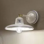 Lampada a Muro in Ceramica Artigianale Decorata a Mano Vintage - Como Viadurini