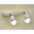Lampada a Parete 2 o 3 Faretti Ottone e Ceramica Dipinta a Mano - Savona Viadurini