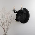 Lampada a Parete a 2 Luci in Ceramica Design a Forma di Toro - Marrena Viadurini