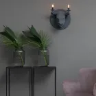Lampada a Parete a 2 Luci in Ceramica Design a Forma di Toro - Marrena Viadurini
