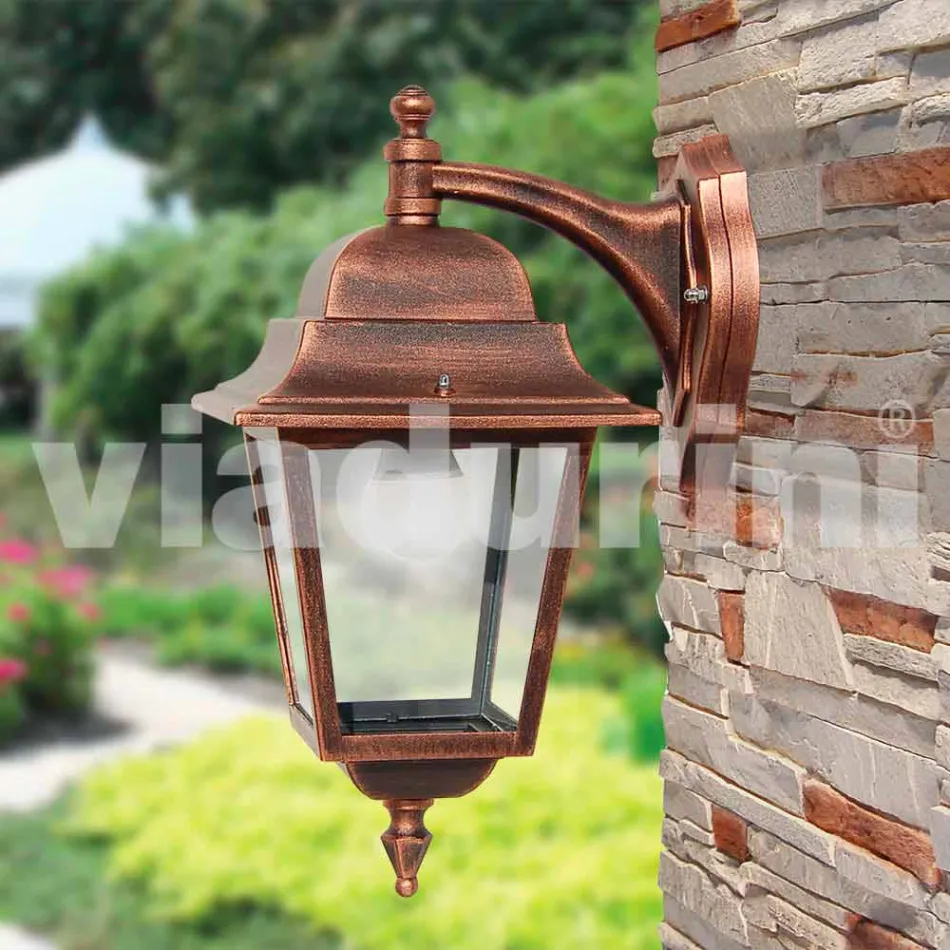 Lampada a parete da giardino in alluminio fatta in Italia, Aquilina Viadurini