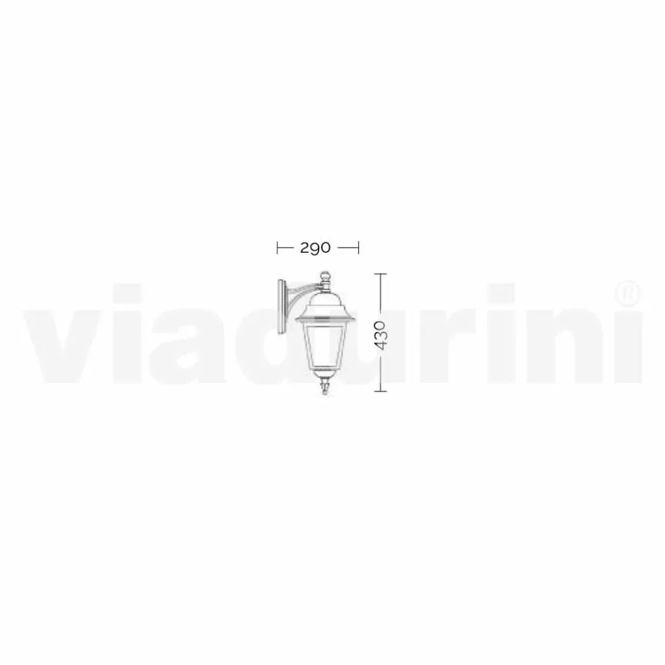 Lampada a parete da giardino in alluminio fatta in Italia, Aquilina Viadurini