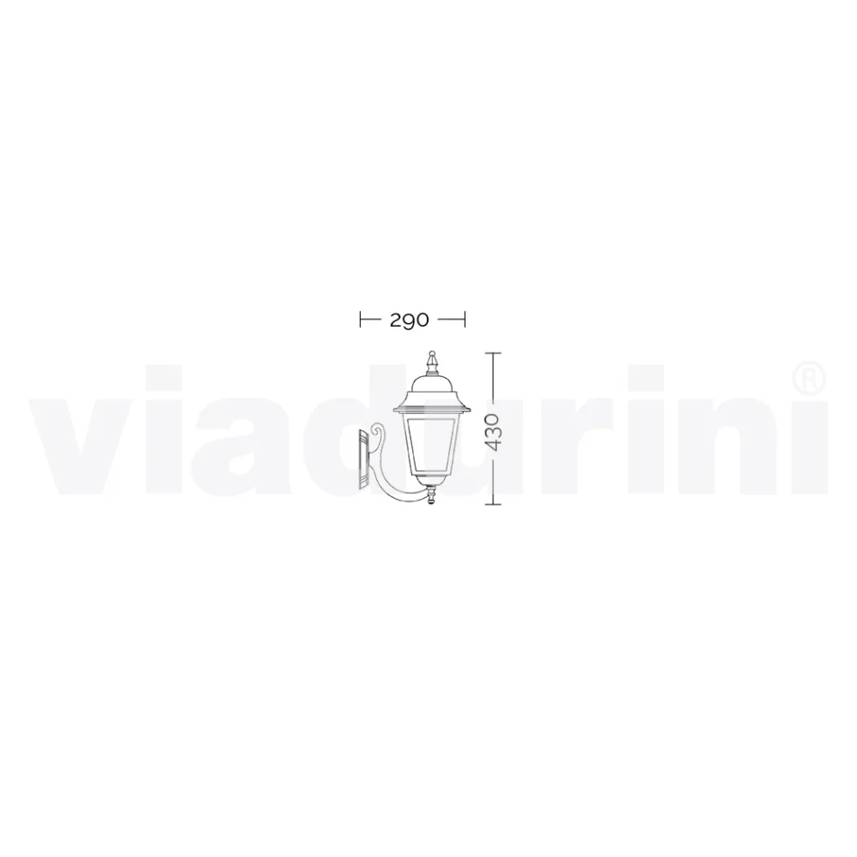 Lampada a parete da giardino in alluminio prodotta in Italia, Aquilina Viadurini