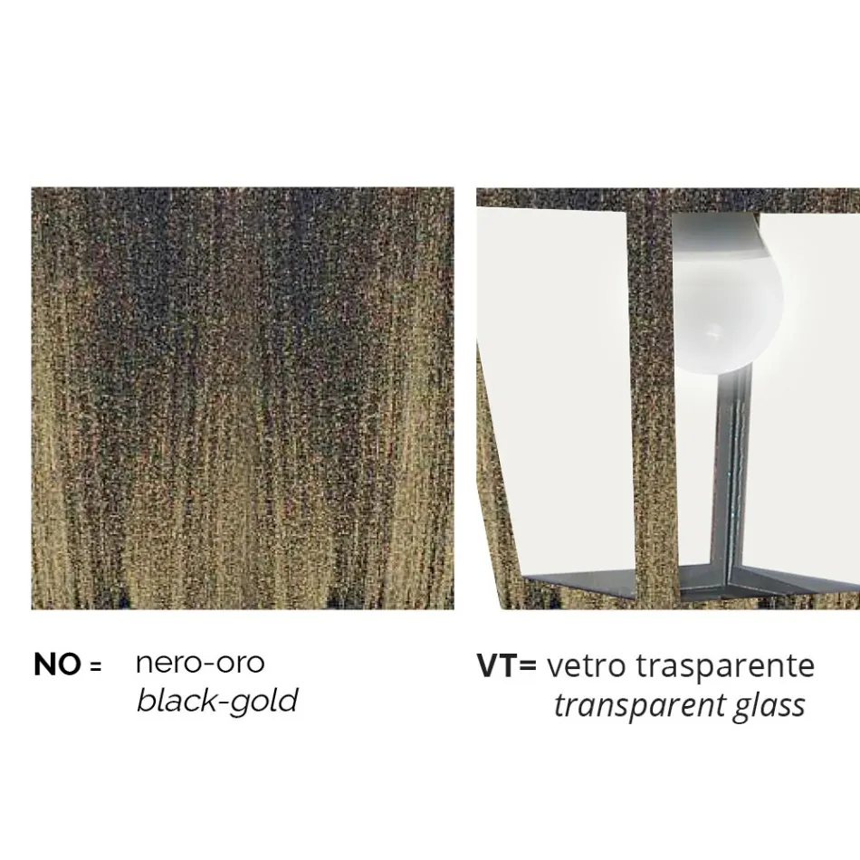 Lampada a parete da giardino in alluminio prodotta in Italia, Aquilina Viadurini