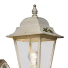 Lampada a Parete Giardino in Alluminio Bianco Decorato a Mano - Gorizia Viadurini