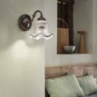Lampada a parete in ceramica decorata rustica Ferroluce Chieti Viadurini