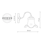 Lampada a parete in ceramica decorata rustica Ferroluce Chieti Viadurini