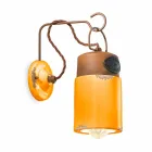 Lampada a parete in ceramica e ferro ruggine Desiree Ferroluce Viadurini