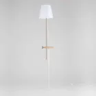 Lampada a Piantana Design in Acciaio, Frassino e Ottone Made in Italy - Pitulla Viadurini