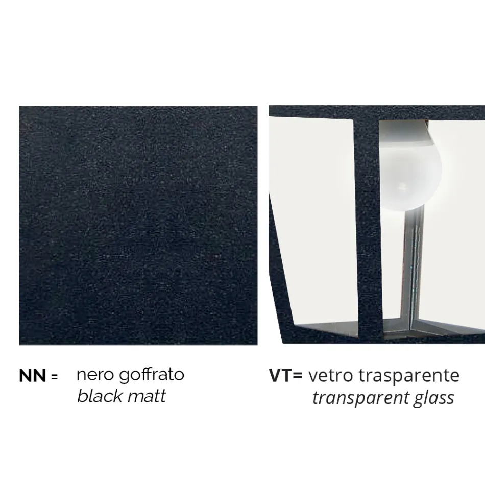 Lampada a soffitto da giardino in alluminio fatta in Italia, Aquilina Viadurini