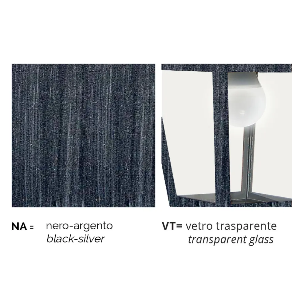 Lampada a soffitto da giardino in alluminio fatta in Italia, Aquilina Viadurini