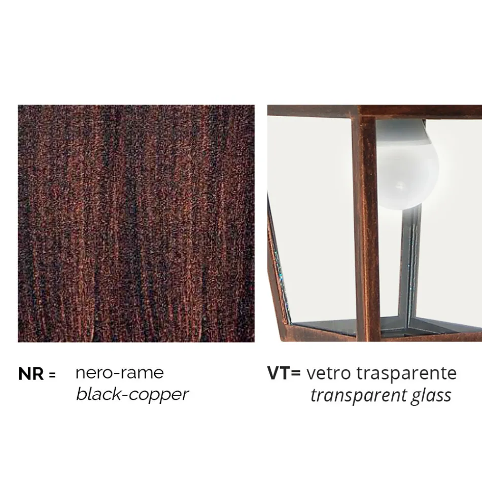 Lampada a soffitto da giardino in alluminio fatta in Italia, Aquilina Viadurini