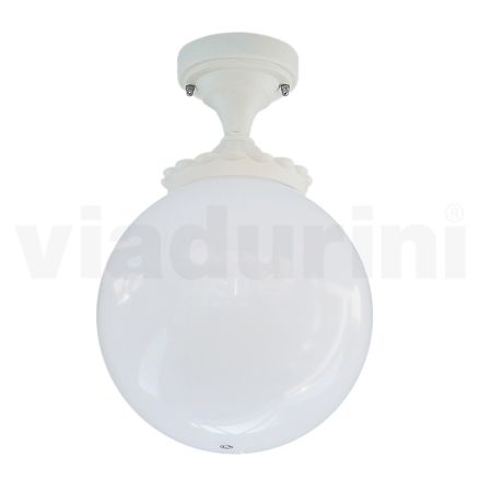 Lampada a Soffitto in Acrilico Opale e Struttura in Alluminio Bianco - Trovabianco Viadurini
