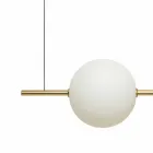 Lampada a Sospensione 3 Luci in Ottone e Vetro 2 Finiture - Alma by Il Fanale Viadurini