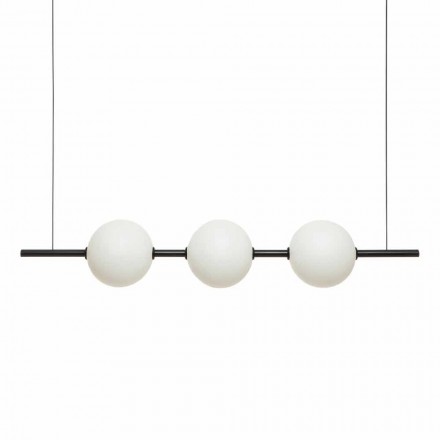 Lampada a Sospensione 3 Luci in Ottone e Vetro 2 Finiture - Alma by Il Fanale Viadurini