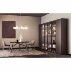 Lampada a Sospensione 8 Luci in Ottone Naturale e Vetro - Molecola by Il Fanale Viadurini