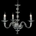 Lampada a sospensione a 3 luci in vetro e cristallo Ivy, made in Italy