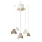 Lampada a Sospensione a 5 Elementi Colorati Made in Italy - Berimbau Viadurini