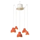 Lampada a Sospensione a 5 Elementi Colorati Made in Italy - Berimbau Viadurini