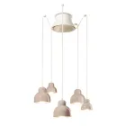 Lampada a Sospensione a 5 Elementi Colorati Made in Italy - Berimbau Viadurini