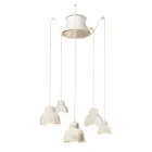 Lampada a Sospensione a 5 Elementi Colorati Made in Italy - Berimbau Viadurini