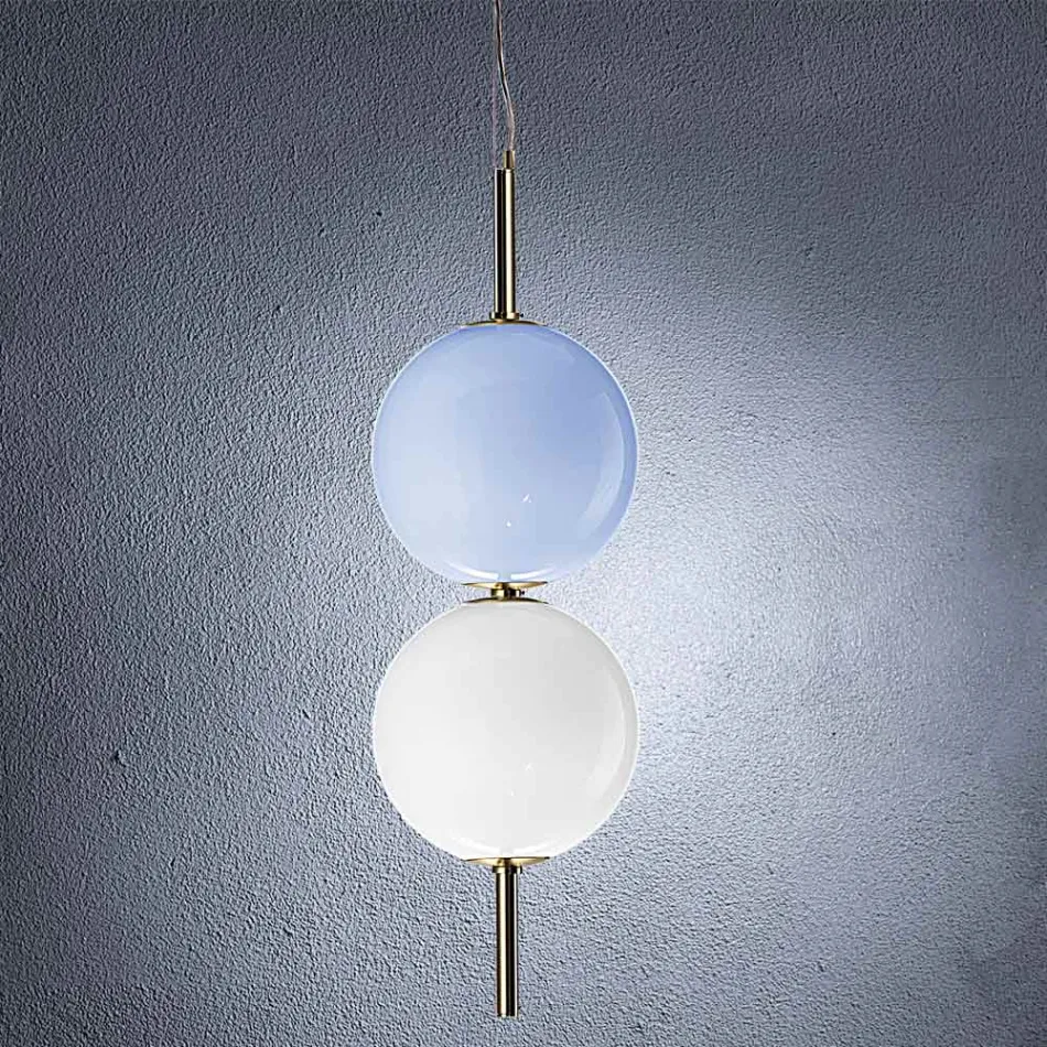 Lampada a Sospensione Artigianale in Vetro di Venezia Soffiato - Jupiter Viadurini