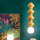 Lampada a Sospensione con 4 Elementi in Ceramica e Vetro Made in Italy - Capocabana  Viadurini