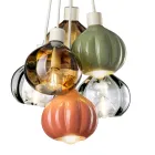 Lampada a Sospensione con 6 Elementi in Ceramica e Vetro Made in Italy - Afoxe Viadurini