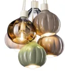 Lampada a Sospensione con 6 Elementi in Ceramica e Vetro Made in Italy - Afoxe Viadurini