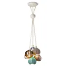 Lampada a Sospensione con 6 Elementi in Ceramica e Vetro Made in Italy - Afoxe Viadurini
