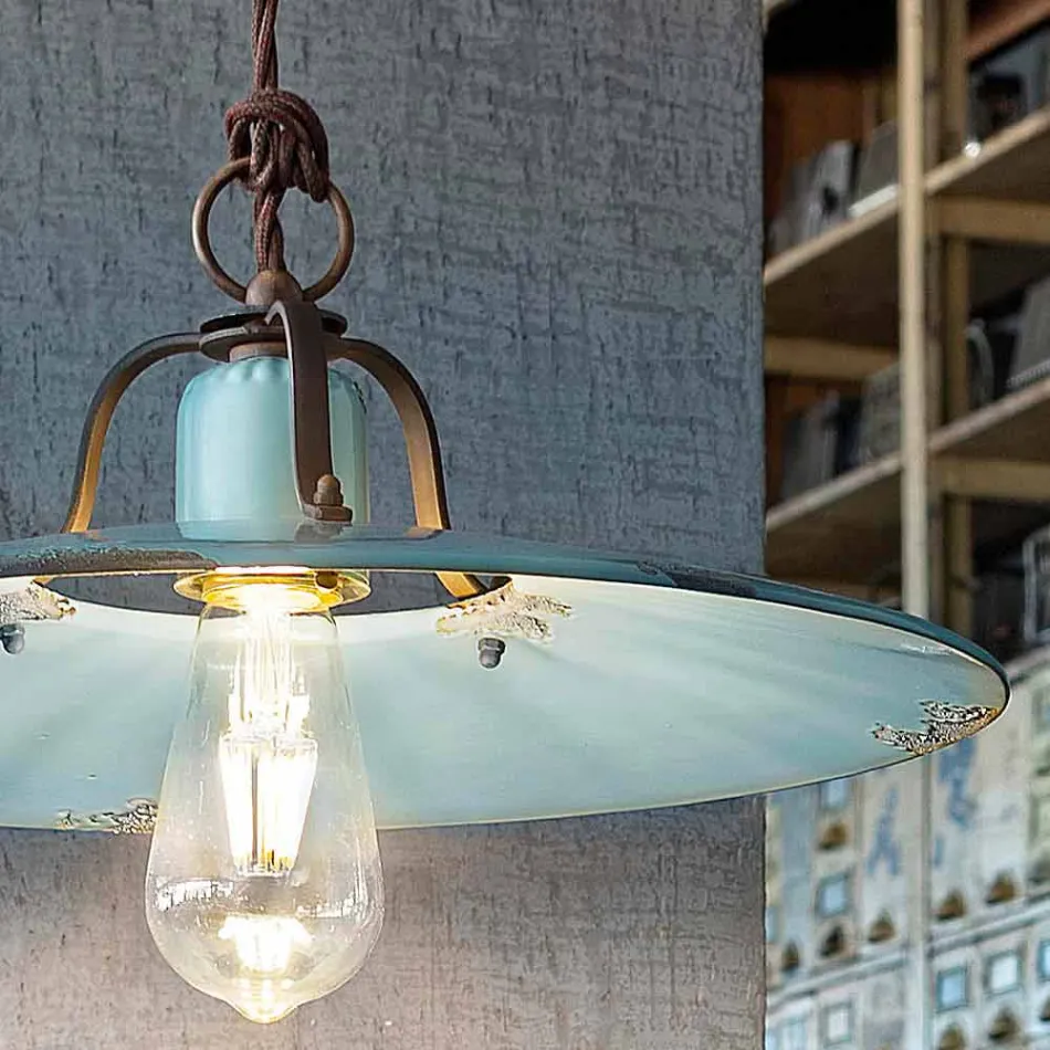 Lampada a sospensione con braccio direzionabile stile country Sally Viadurini