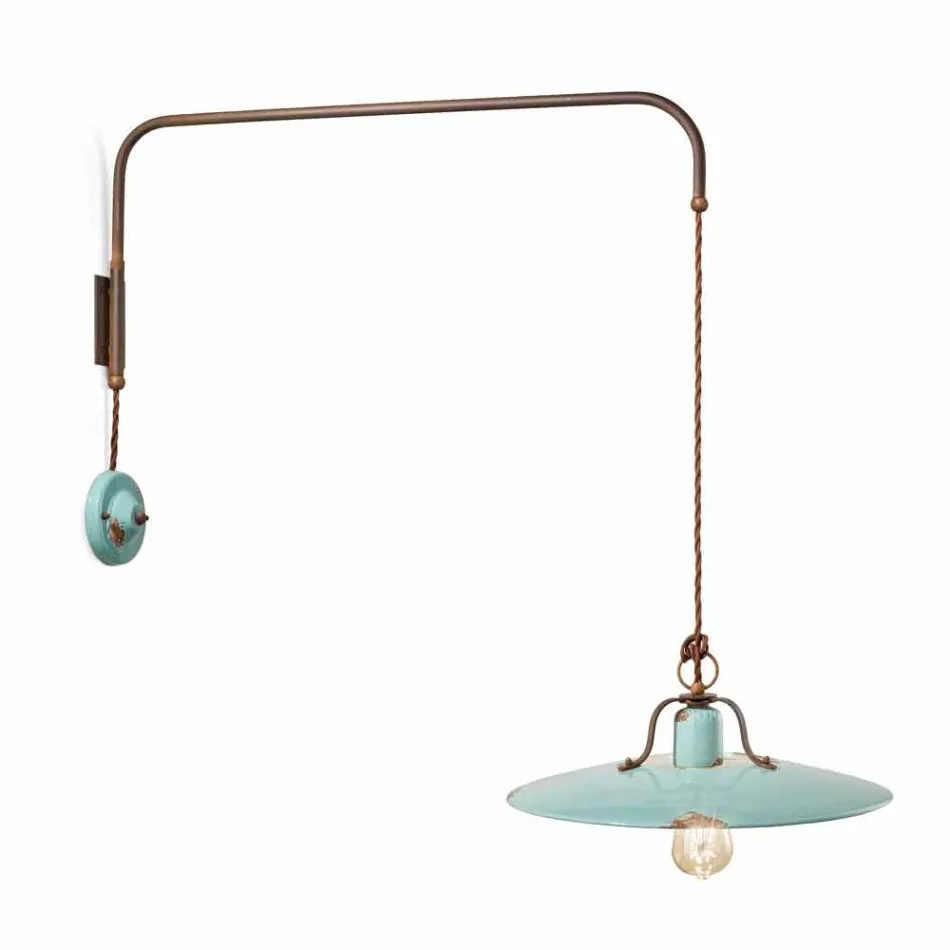 Lampada a sospensione con braccio direzionabile stile country Sally Viadurini