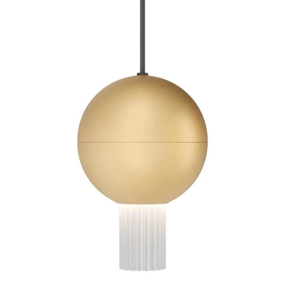 Lampada a Sospensione con Cilindri in Vetro Canneté Made in Italy - Oris Viadurini