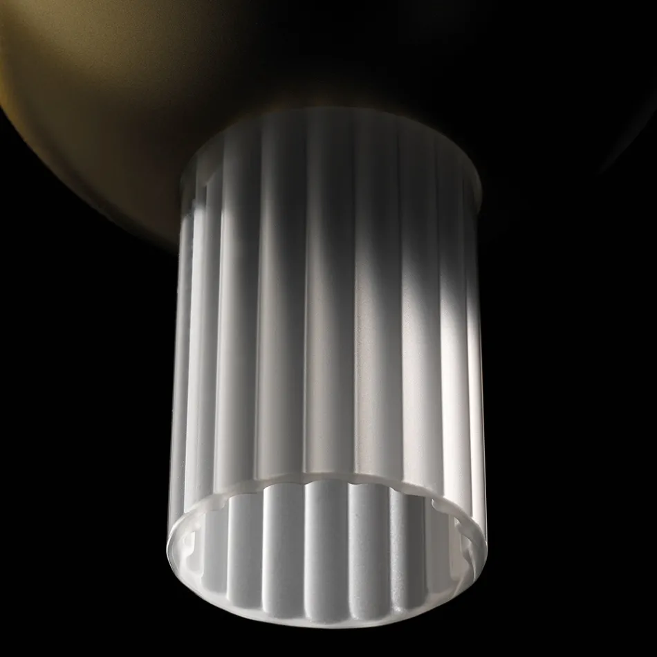 Lampada a Sospensione con Cilindri in Vetro Canneté Made in Italy - Oris Viadurini