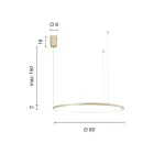 Lampada a Sospensione con Luce LED Rotonda Orizzontale in Metallo - Gelso Viadurini