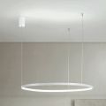 Lampada a Sospensione con Luce LED Rotonda Orizzontale in Metallo - Gelso