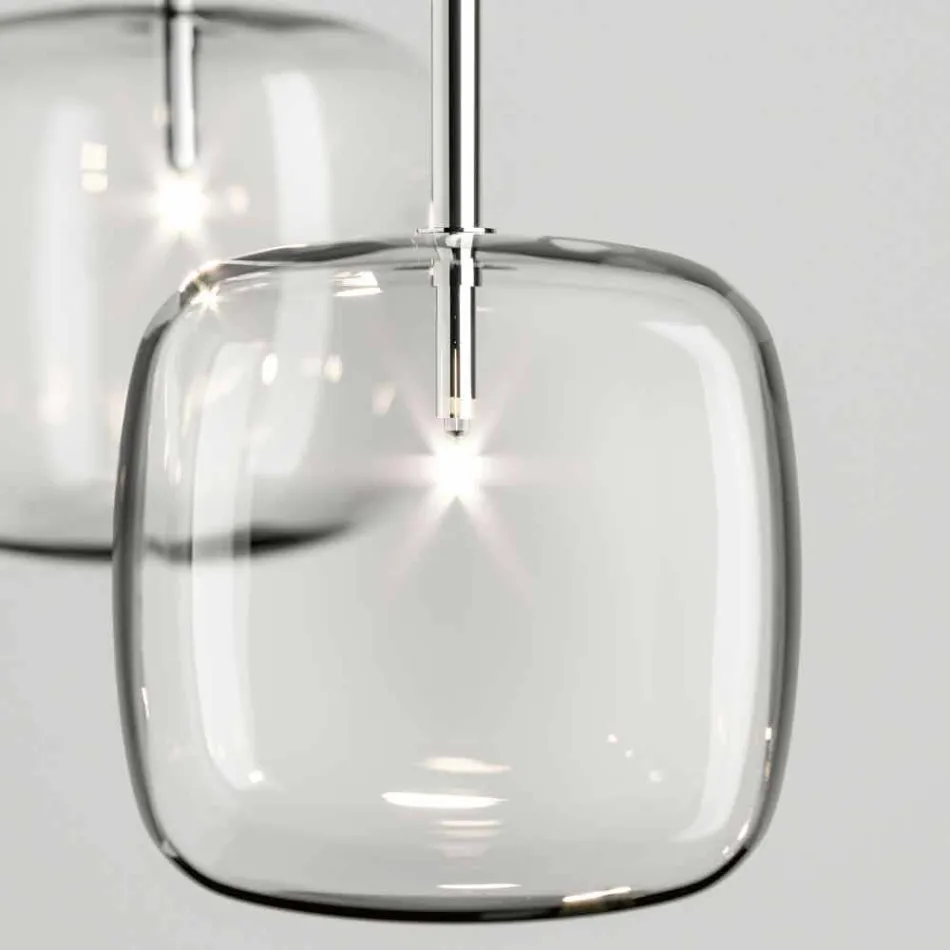 Lampada a Sospensione con Struttura in Metallo Lucido Made in Italy - Donatina Viadurini