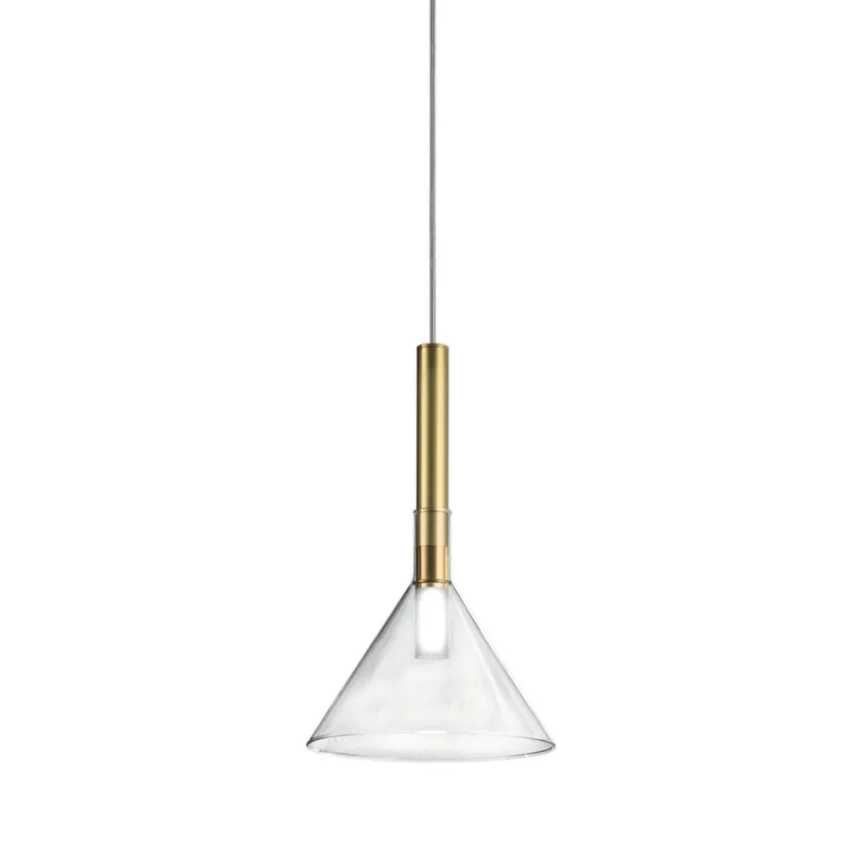 Lampada a Sospensione con Vetro in Varie Forme Made in Italy - Sintonia Viadurini