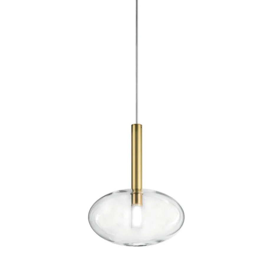 Lampada a Sospensione con Vetro in Varie Forme Made in Italy - Sintonia Viadurini