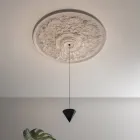 Lampada a Sospensione Design Gesso Bianco e Alluminio Nero 1 Cono - Tesera Viadurini