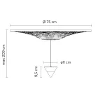 Lampada a Sospensione Design Gesso Bianco e Alluminio Nero 1 Cono - Tesera Viadurini