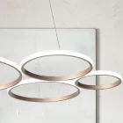 Lampada a Sospensione Design per Soggiorno in Metallo Argento o Oro - Olimpo Viadurini