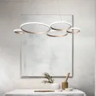 Lampada a Sospensione Design per Soggiorno in Metallo Argento o Oro - Olimpo Viadurini
