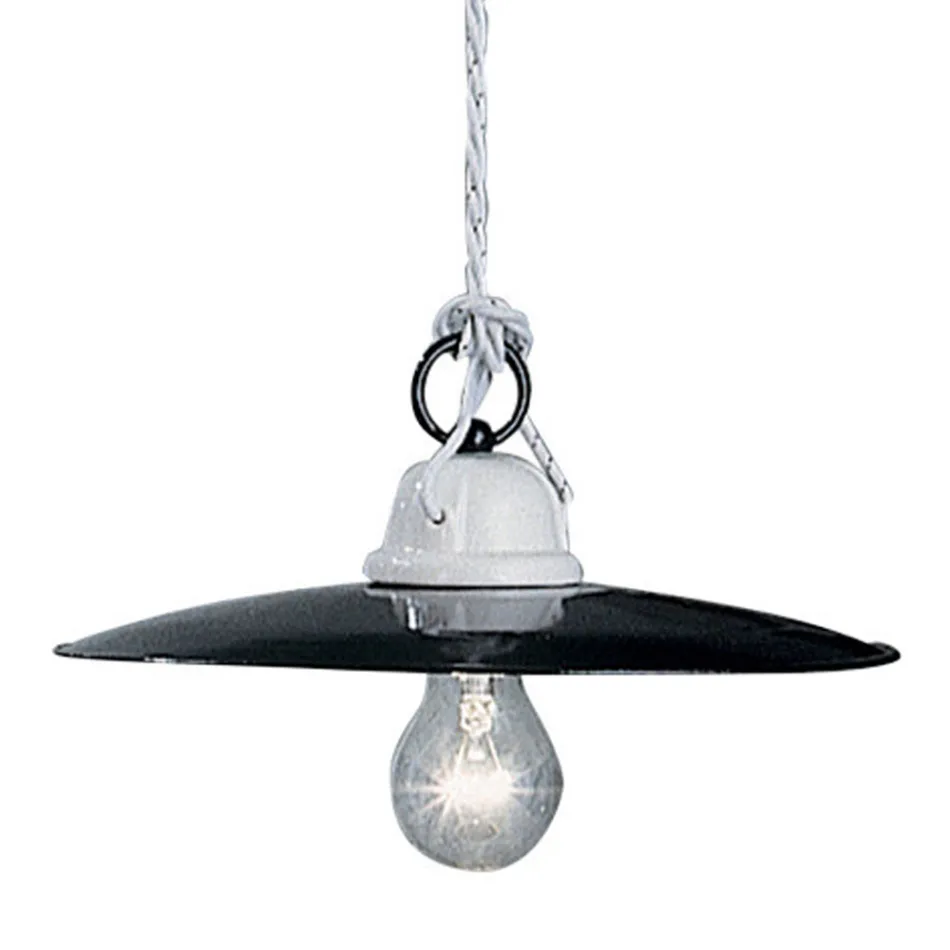 Lampada a sospensione design rustico ceramica Ferroluce Potenza Viadurini