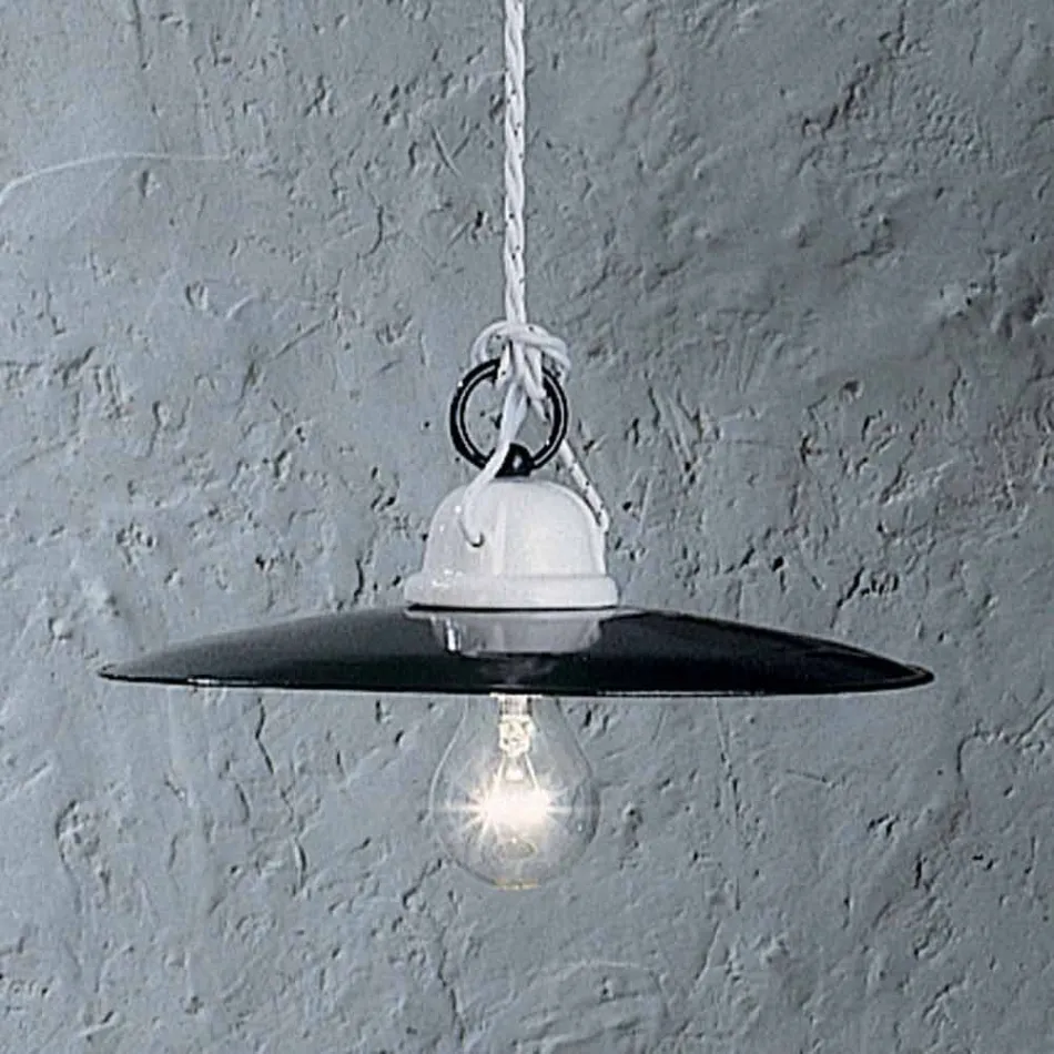Lampada a sospensione design rustico ceramica Ferroluce Potenza Viadurini