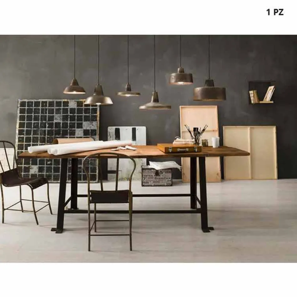 Lampada a sospensione di design in ferro anticato Jean Il Fanale Viadurini