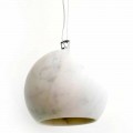 Lampada a Sospensione di Design in Marmo Bianco di Carrara Made in Italy - Panda