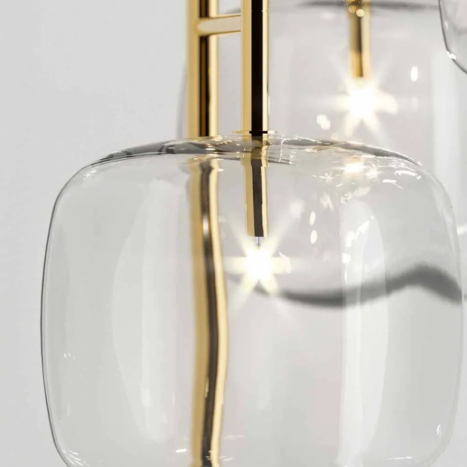 Lampada a Sospensione di Design in Metallo Lucido Made in Italy - Donatina Viadurini